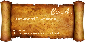Csarankó Aranka névjegykártya